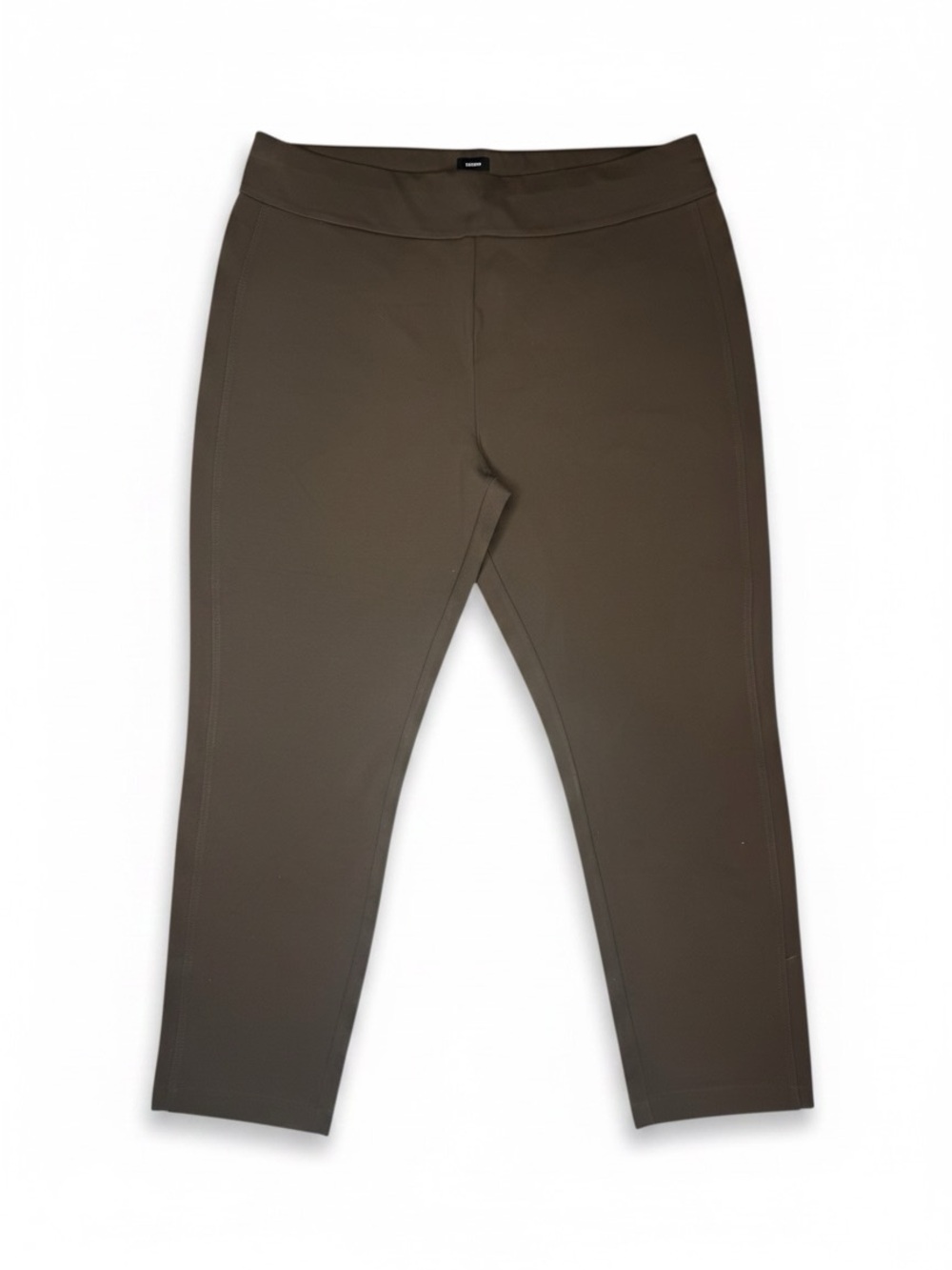 Express Editor Brown Pull-On Cropped Ankle Pants XXL Stretch Career Casual